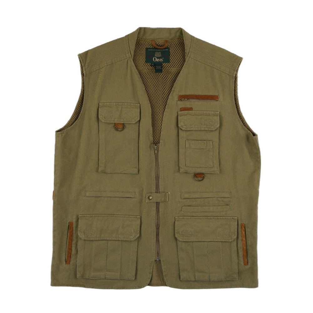 Vintage Orvis‎ Utility Multi-Pocket Fly Fishing Vest Men's Size XL Green Cotton
